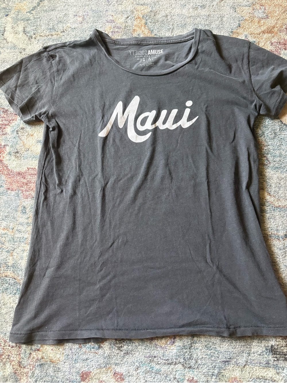 Amuse Society Grey 'Maui' Graphic Short Sleeve Tee